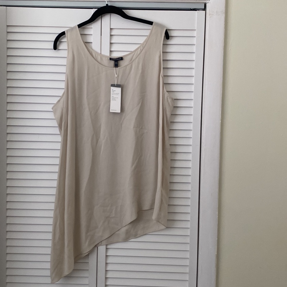 Eileen Fisher Silk Georgette Ivory Crepe Top